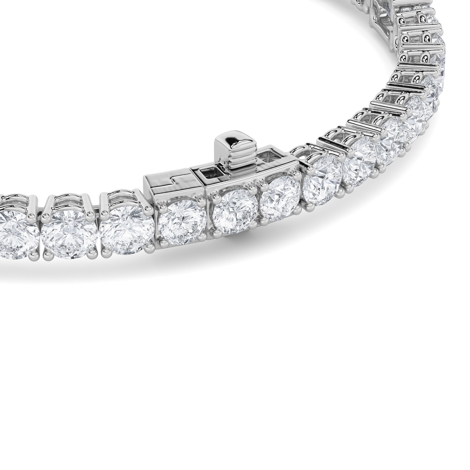 Emerald Shaped Lab Grown Diamond (F/VS) East West Station Bracelet in 14K Gold