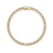 Emerald Shaped Lab Grown Diamond (F/VS) East West Station Bracelet in 14K Gold