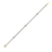 Emerald Shaped Lab Grown Diamond (F/VS) East West Station Bracelet in 14K Gold