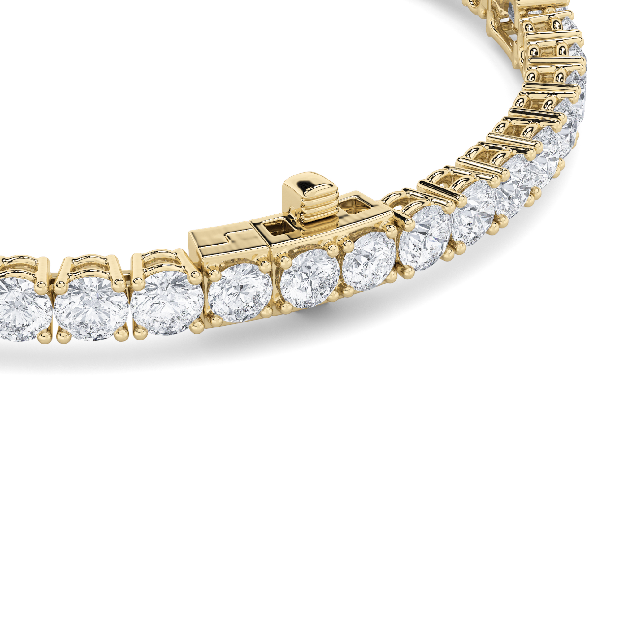 Emerald Shaped Lab Grown Diamond (F/VS) East West Station Bracelet in 14K Gold