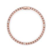 Emerald Shaped Lab Grown Diamond (F/VS) East West Station Bracelet in 14K Gold
