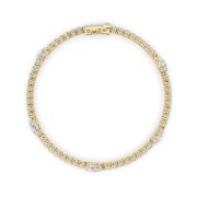 Pear Shaped Lab Grown Diamond (F/VS) East West Station Bracelet in 14K Gold