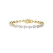 Pear Shaped Lab Grown Diamond (F/VS) Fancy Line Bracelet in 14K Gold