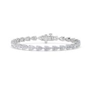 Pear Shaped Lab Grown Diamond (F/VS) Fancy Line Bracelet in 14K Gold