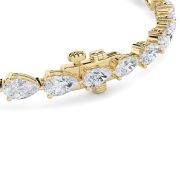 Pear Shaped Lab Grown Diamond (F/VS) Fancy Line Bracelet in 14K Gold