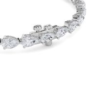 Pear Shaped Lab Grown Diamond (F/VS) Fancy Line Bracelet in 14K Gold