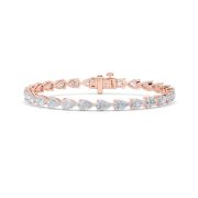 Pear Shaped Lab Grown Diamond (F/VS) Fancy Line Bracelet in 14K Gold