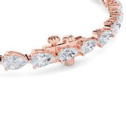 Pear Shaped Lab Grown Diamond (F/VS) Fancy Line Bracelet in 14K Gold