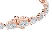 Pear Shaped Lab Grown Diamond (F/VS) Fancy Line Bracelet in 14K Gold