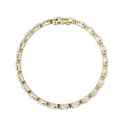 Pear Shaped Lab Grown Diamond (F/VS) Fancy Line Bracelet in 14K Gold