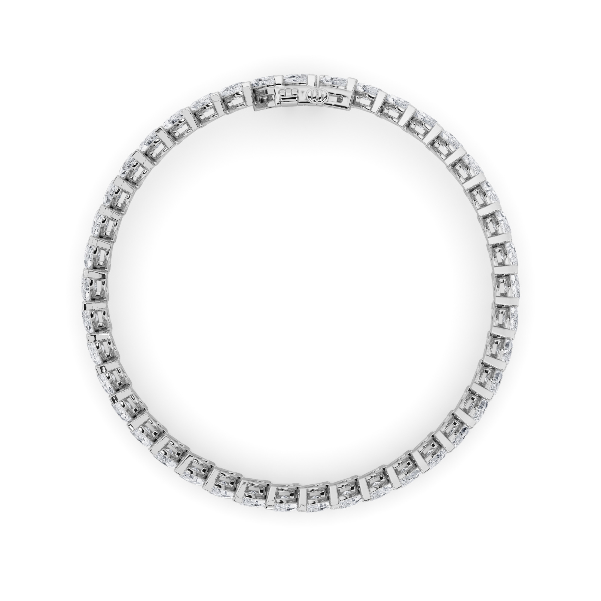 Marquise Shaped Lab Grown Diamond (F/VS) Angled Line Bracelet in 14K Gold