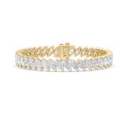 Marquise Shaped Lab Grown Diamond (F/VS) Angled Line Bracelet in 14K Gold