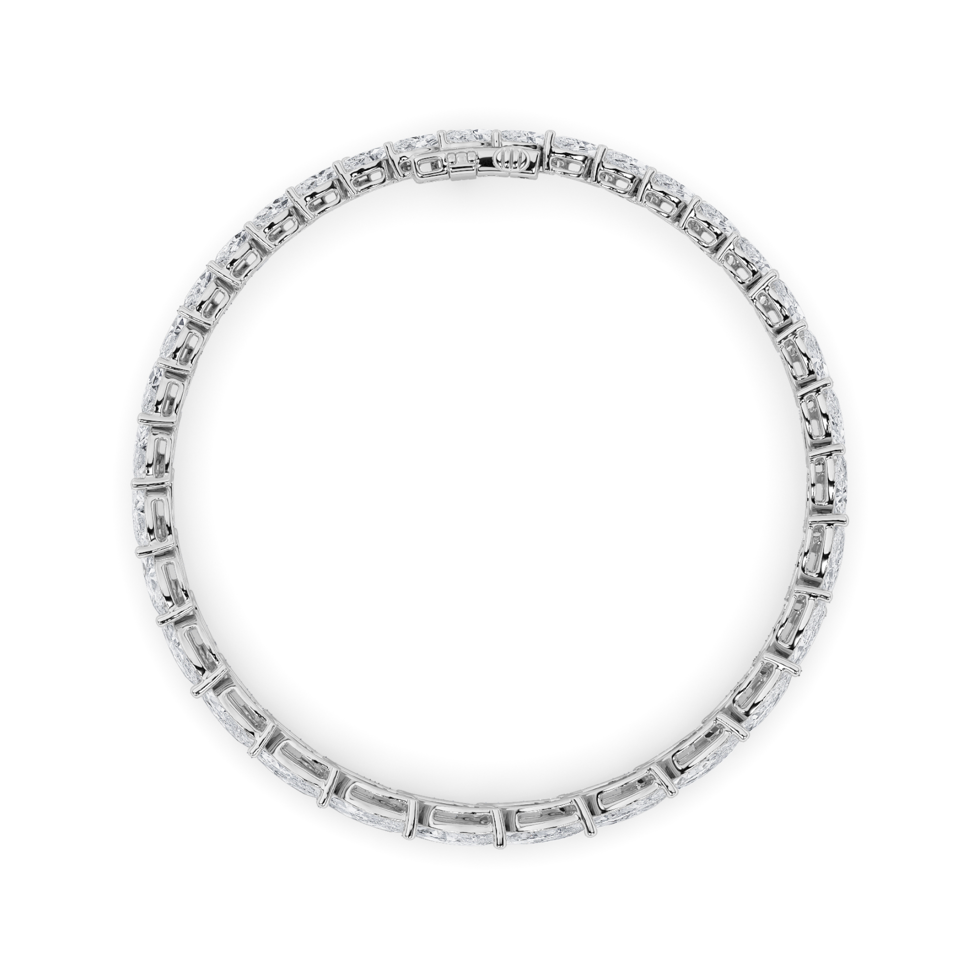 Marquise Shaped Lab Grown Diamond (F/VS) Bracelet in 14K Gold