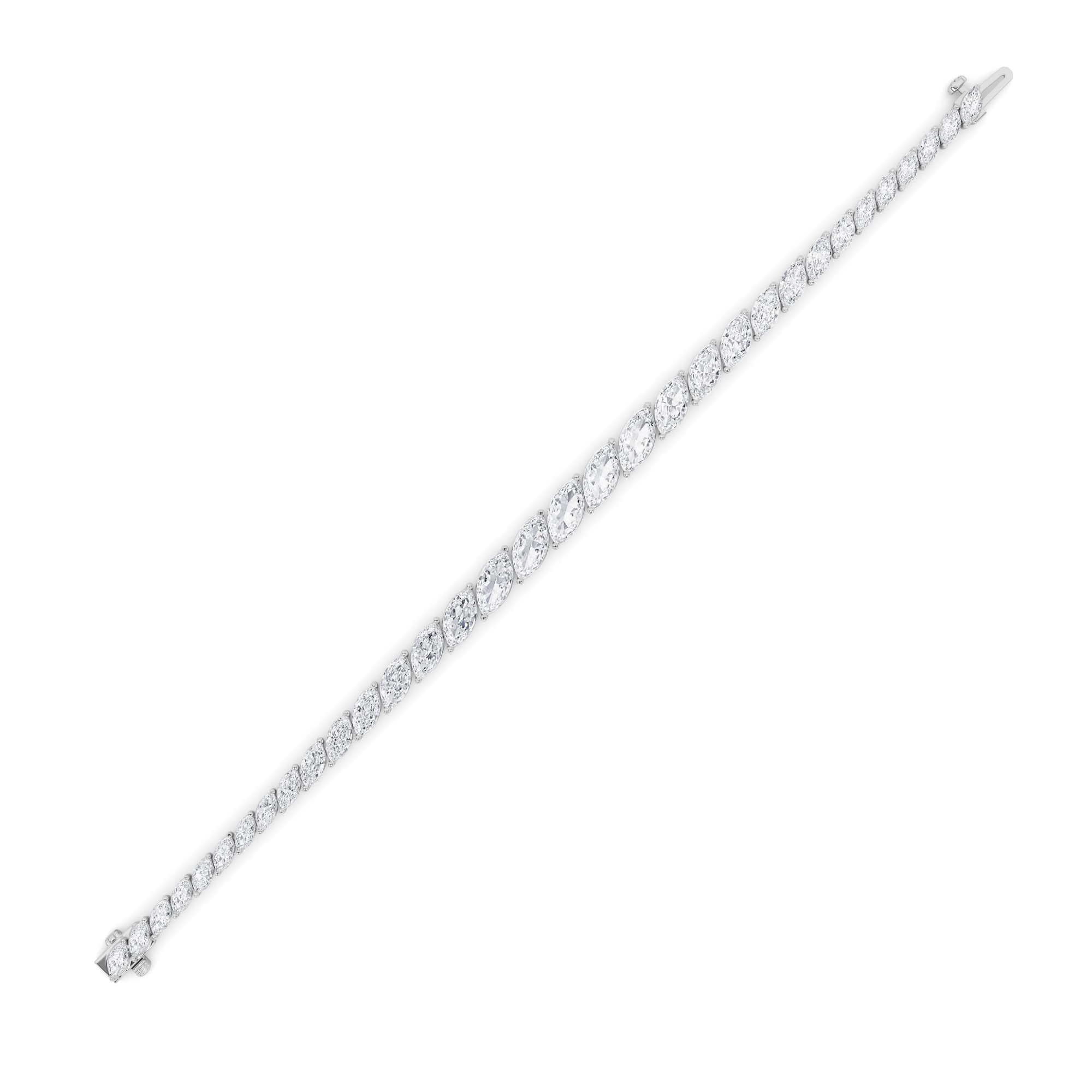 Marquise Shaped Lab Grown Diamond (F/VS) Bracelet in 14K Gold