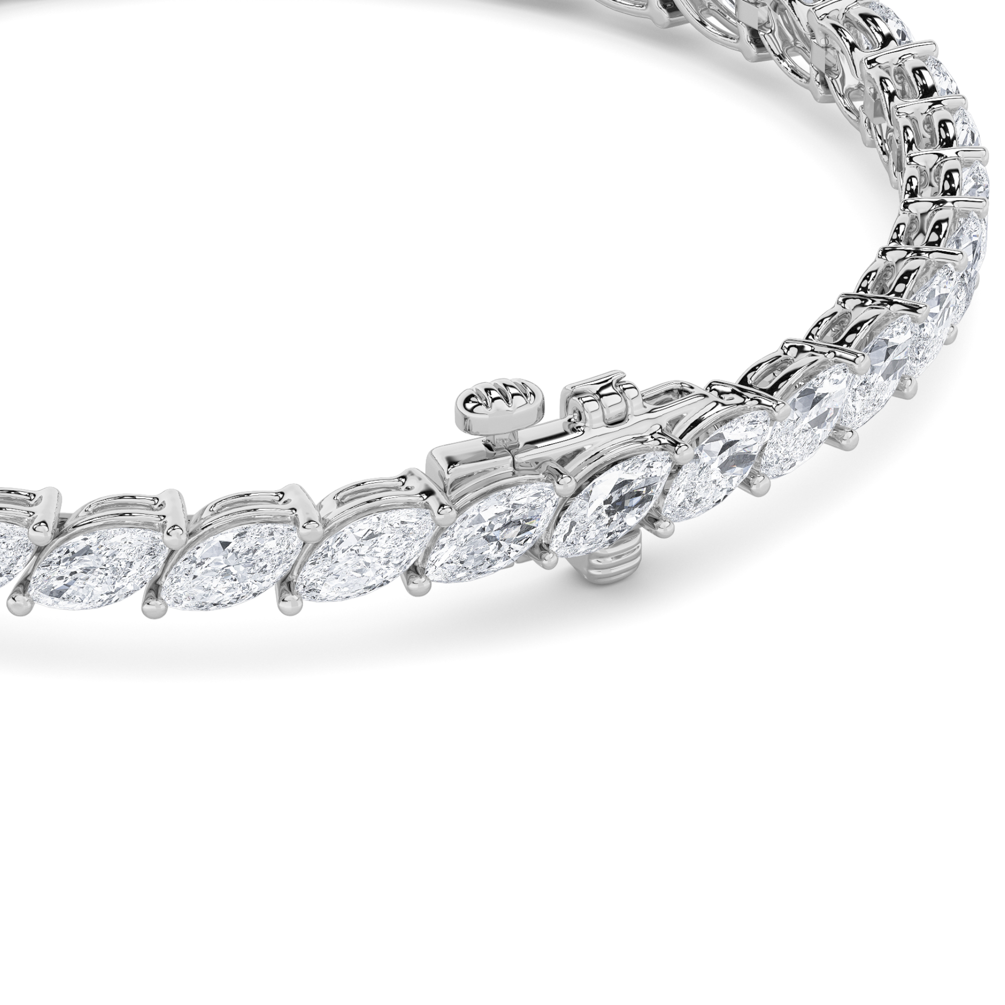 Marquise Shaped Lab Grown Diamond (F/VS) Bracelet in 14K Gold