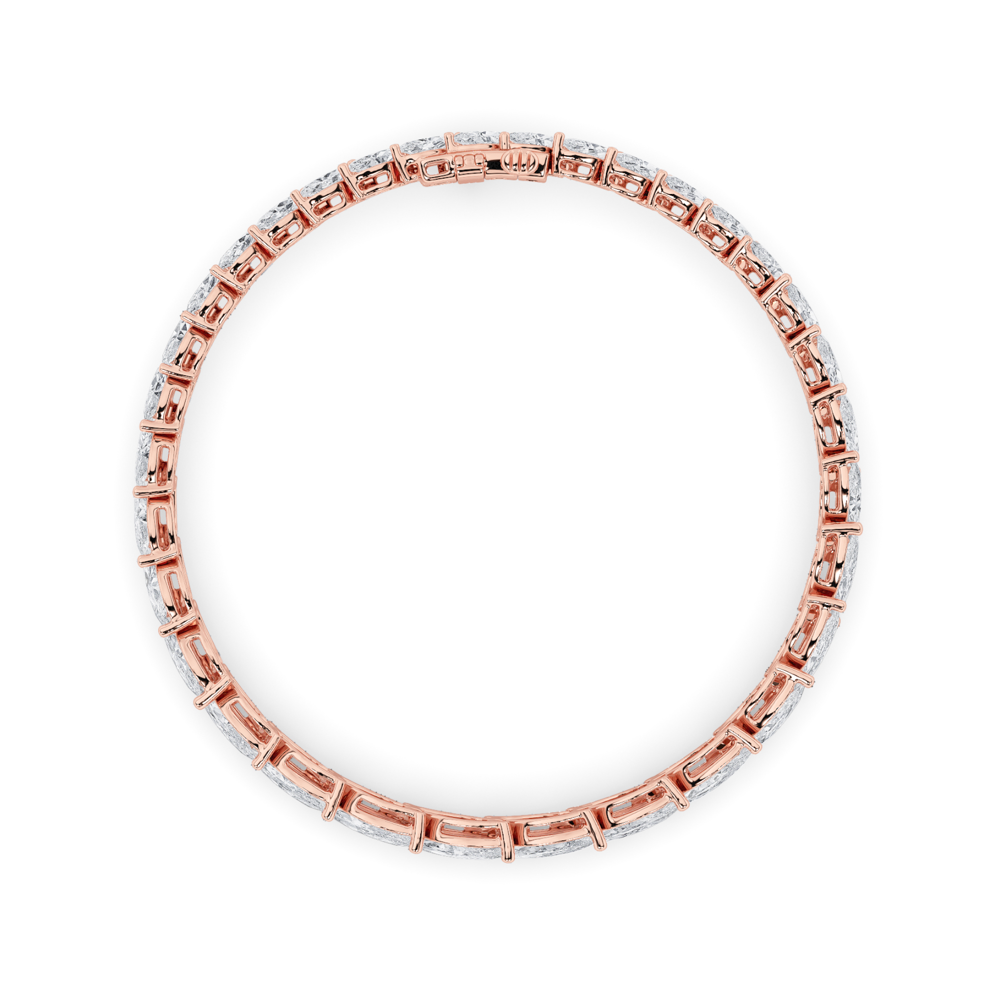 Marquise Shaped Lab Grown Diamond (F/VS) Bracelet in 14K Gold