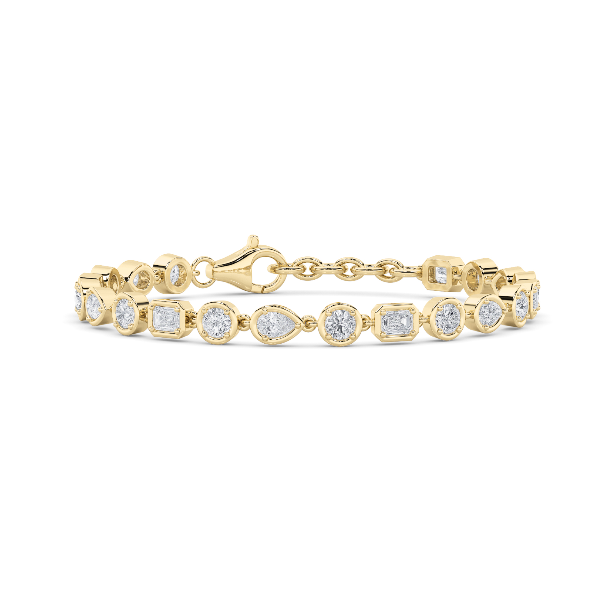 Mix Shaped Lab Grown Diamond (G/VS) Bracelet in 14K Gold
