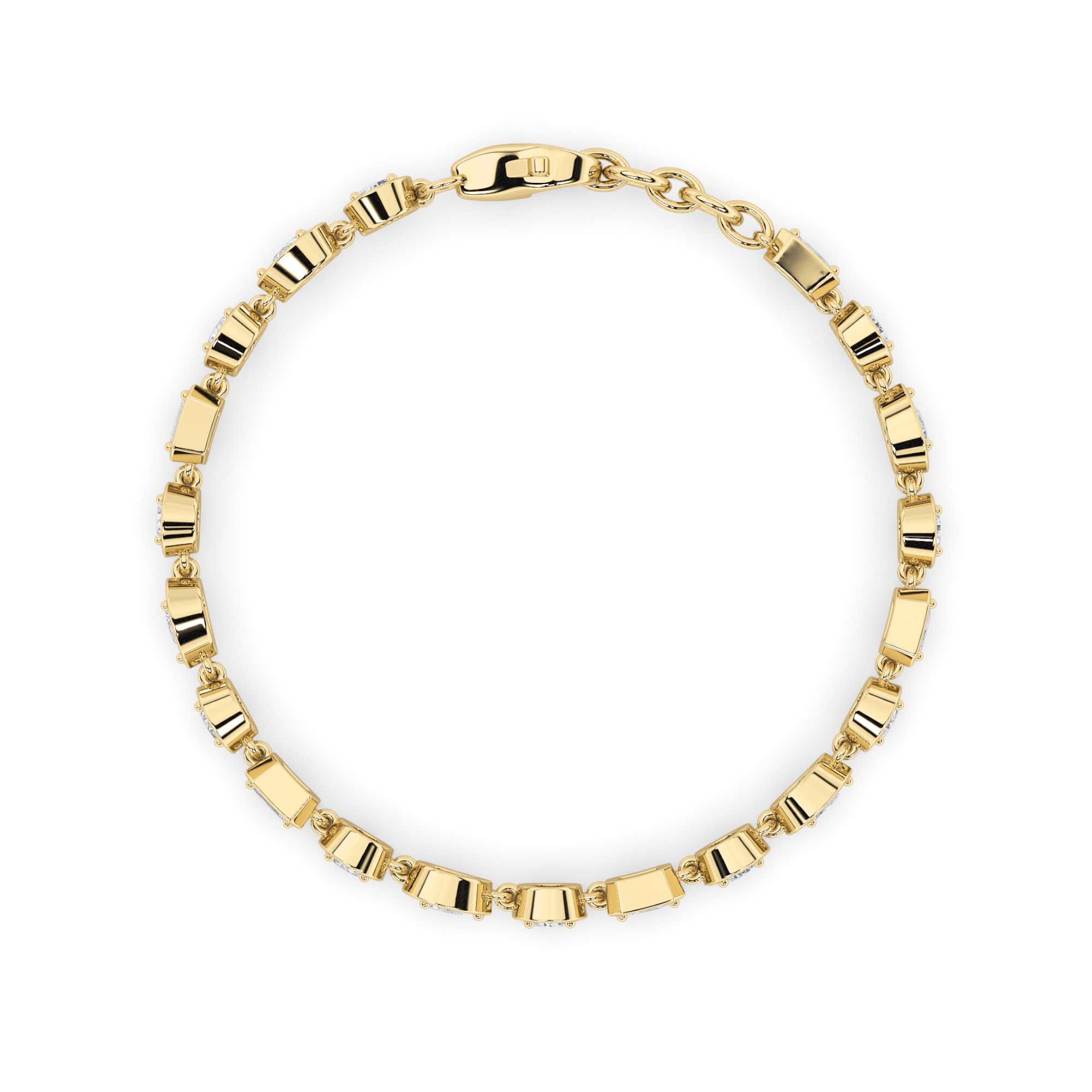 Mix Shaped Lab Grown Diamond (G/VS) Bracelet in 14K Gold