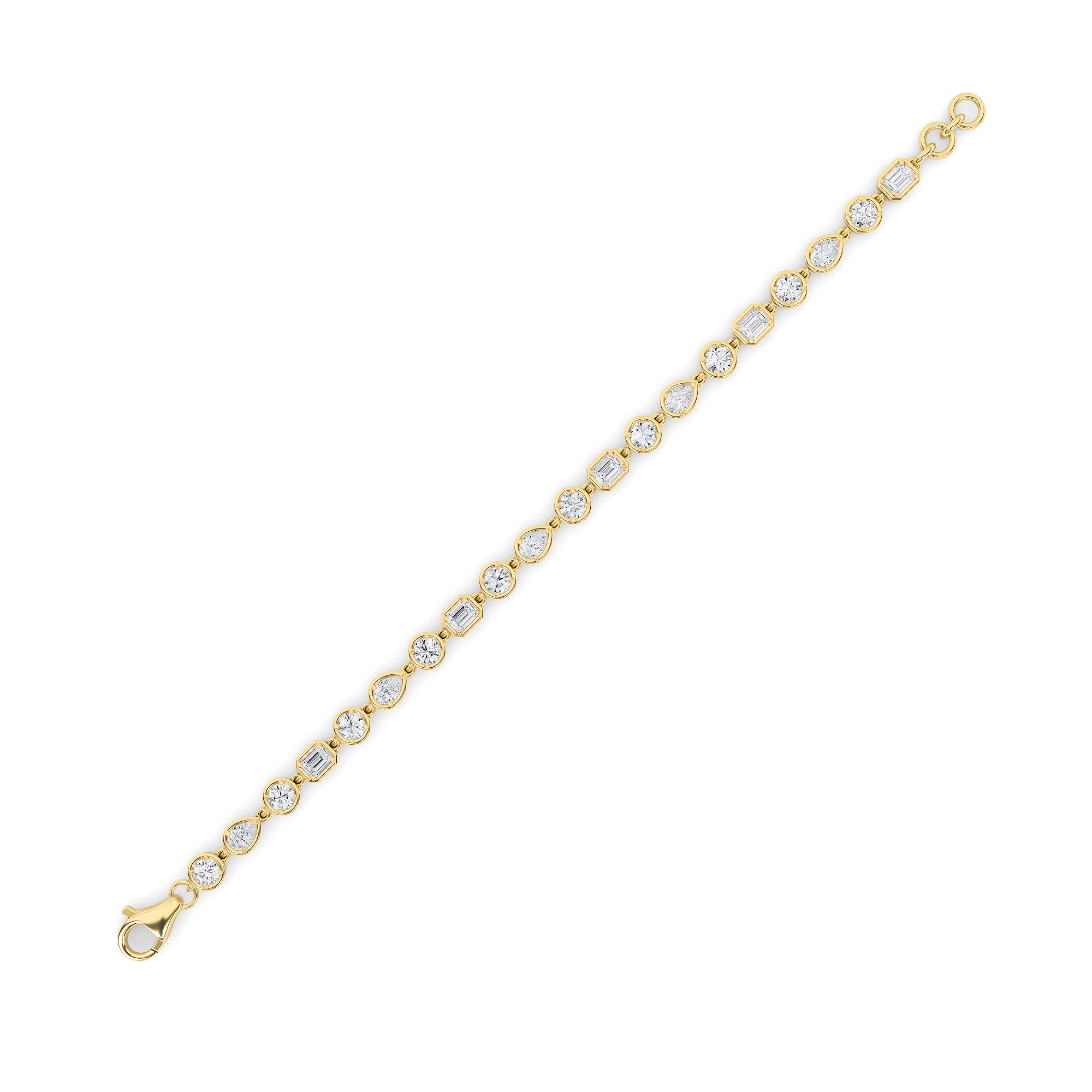 Mix Shaped Lab Grown Diamond (G/VS) Bracelet in 14K Gold
