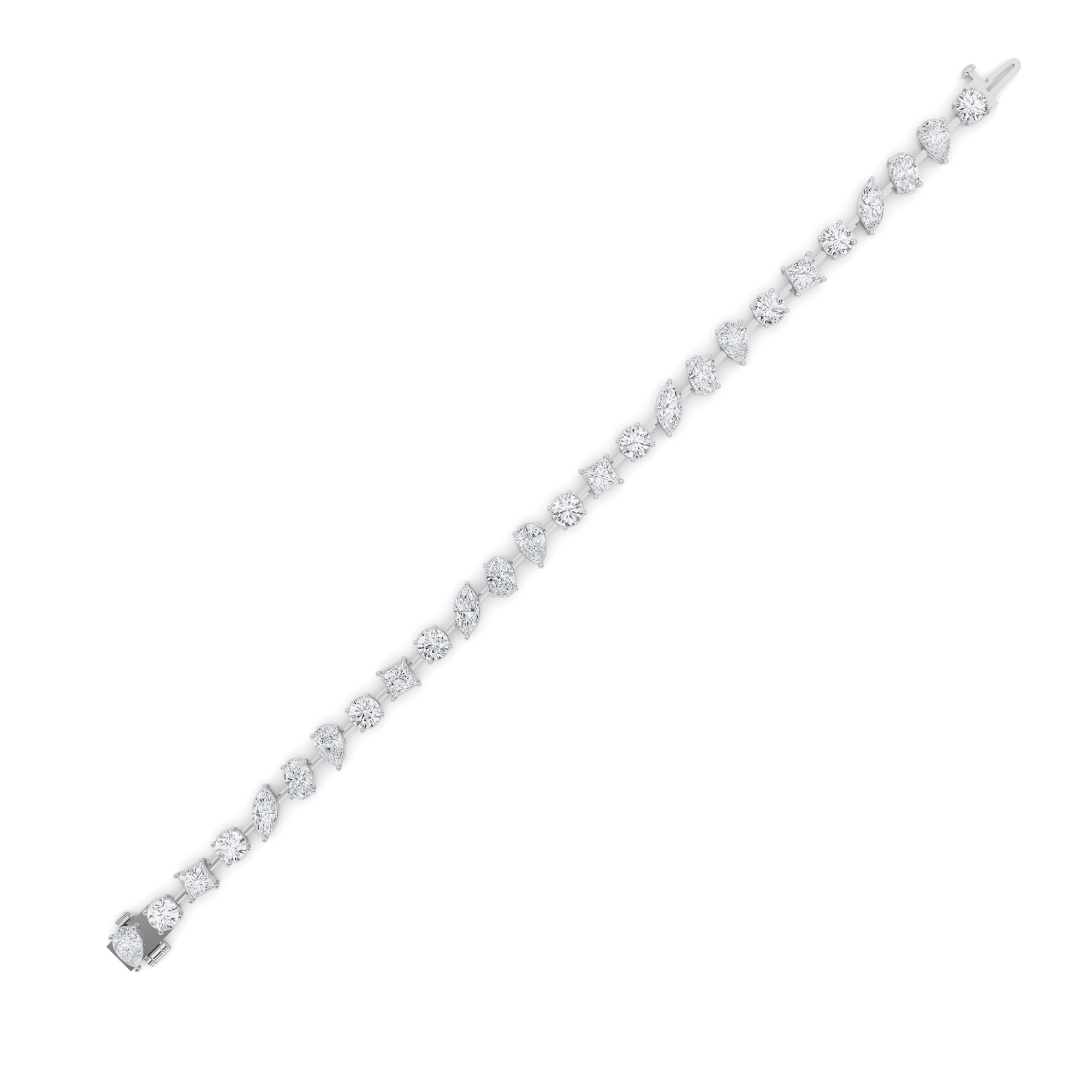 Mix Shaped Lab Grown Diamond (F/VS) Bracelet in 14K Gold