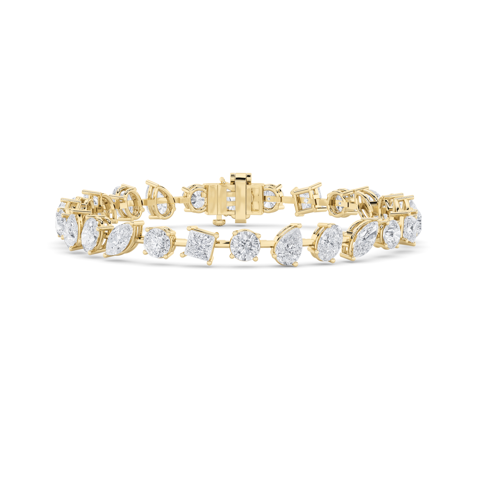 Mix Shaped Lab Grown Diamond (F/VS) Bracelet in 14K Gold