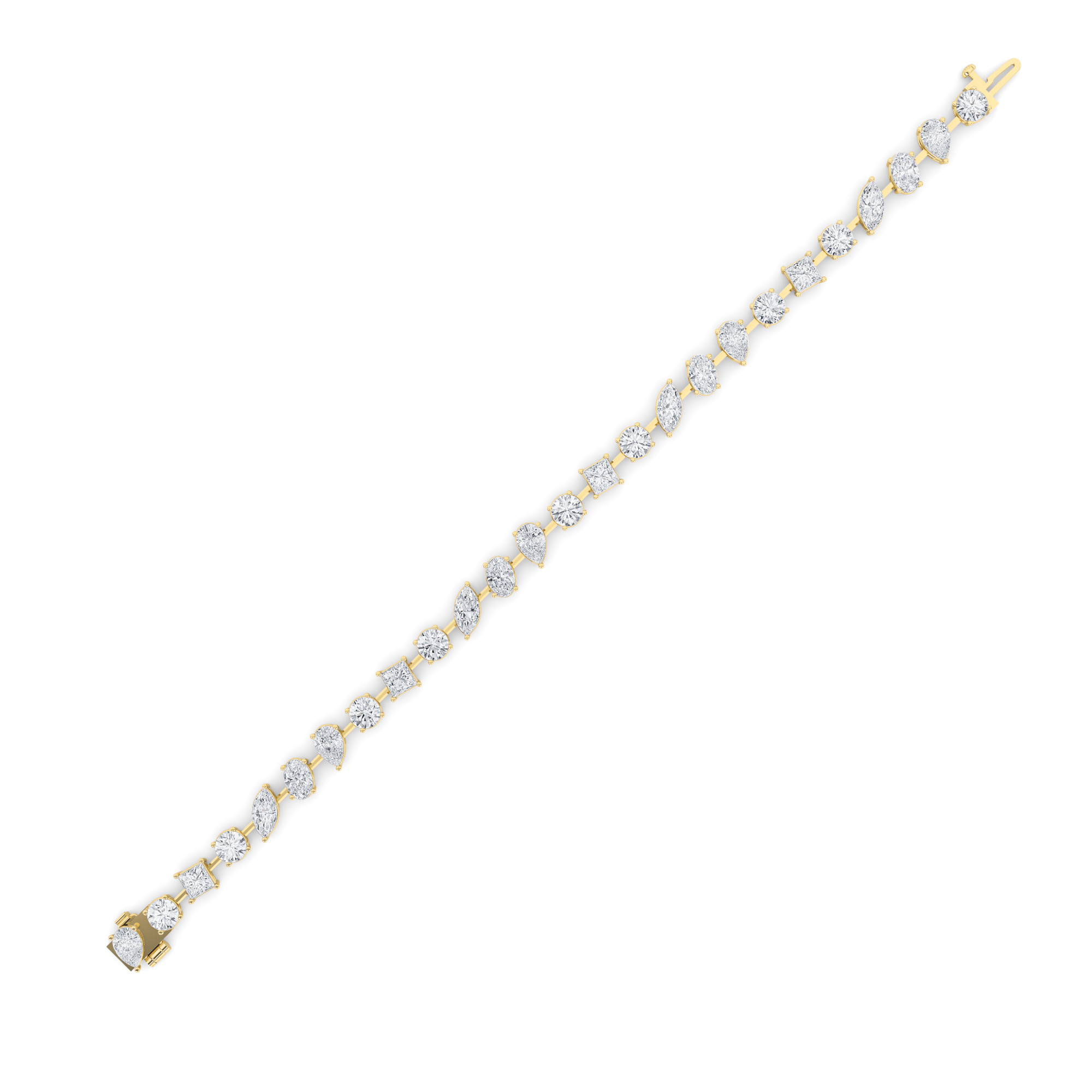 Mix Shaped Lab Grown Diamond (F/VS) Bracelet in 14K Gold