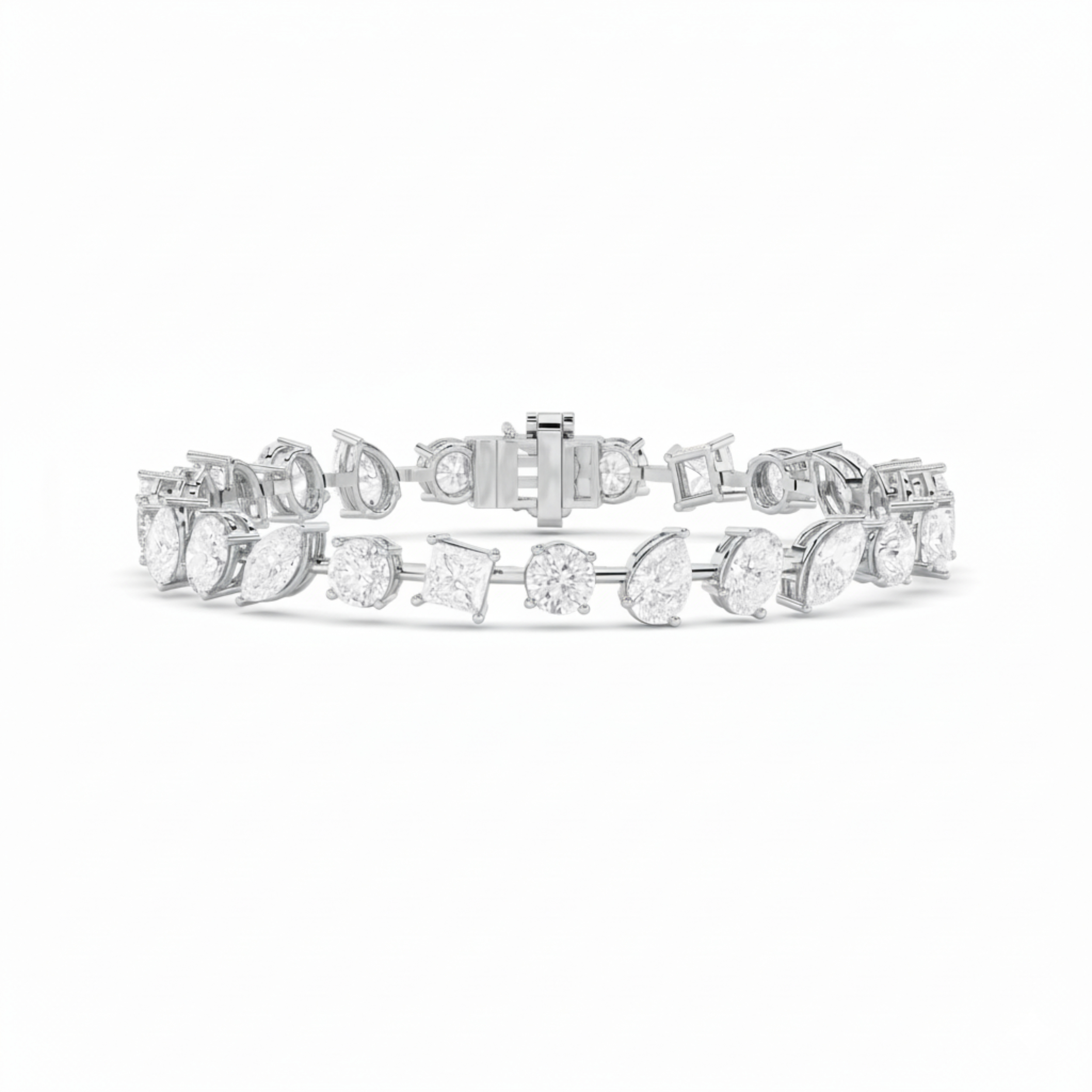 Mix Shaped Lab Grown Diamond (F/VS) Bracelet in 14K Gold