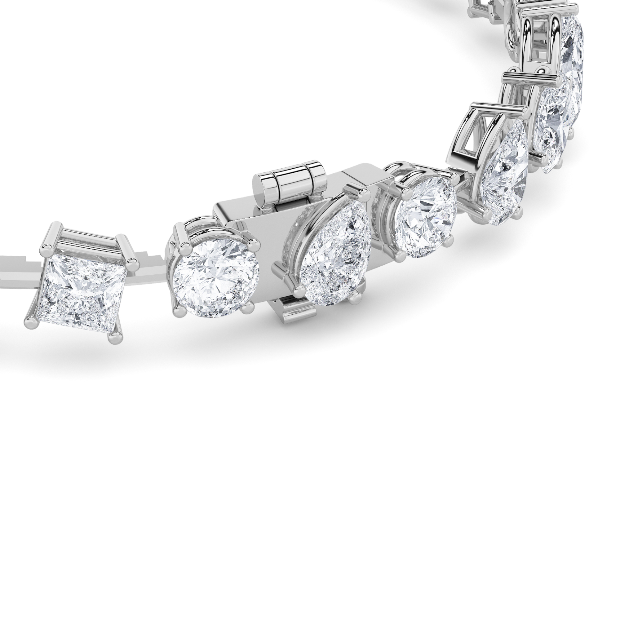 Mix Shaped Lab Grown Diamond (F/VS) Bracelet in 14K Gold