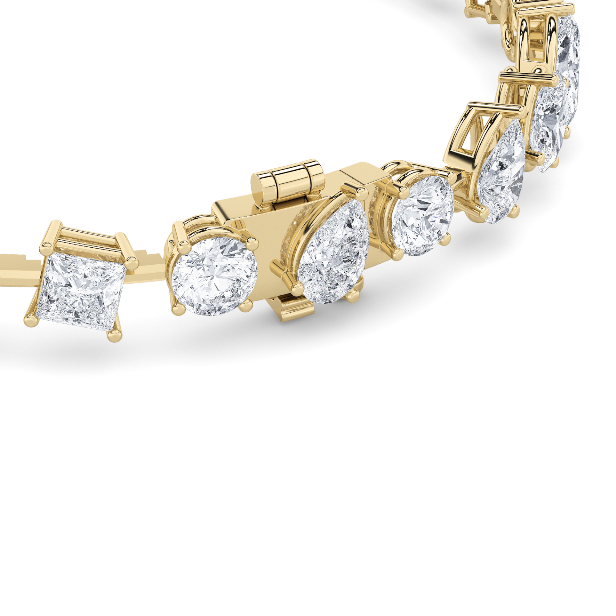 Mix Shaped Lab Grown Diamond (F/VS) Bracelet in 14K Gold