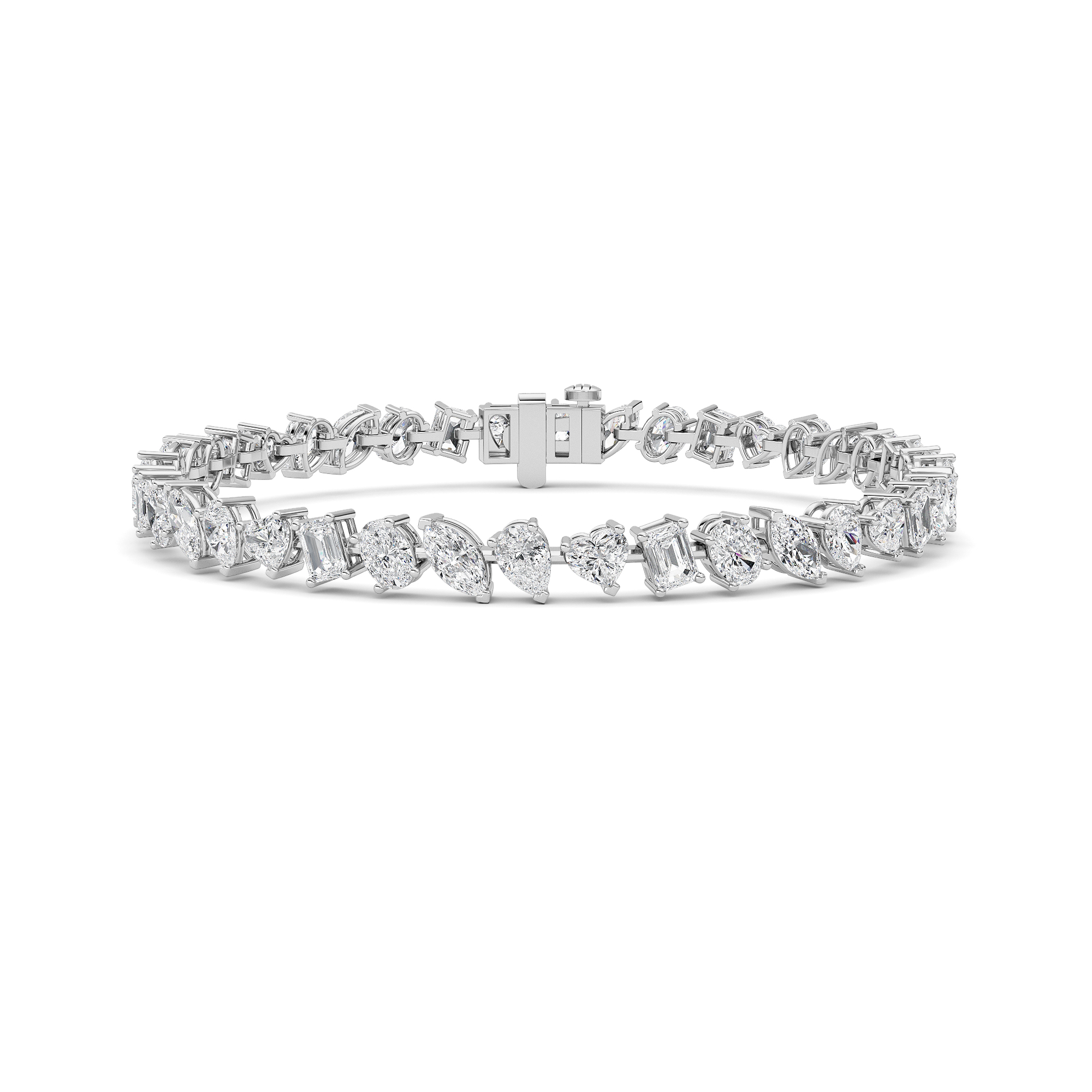 Mix Shaped Lab Grown Diamond (F/VS) Bracelet in 14K Gold