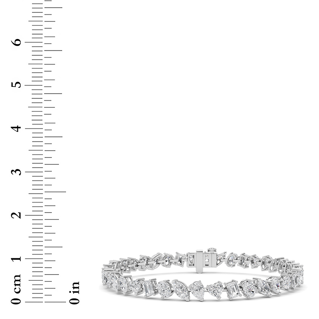 Mix Shaped Lab Grown Diamond (F/VS) Bracelet in 14K Gold