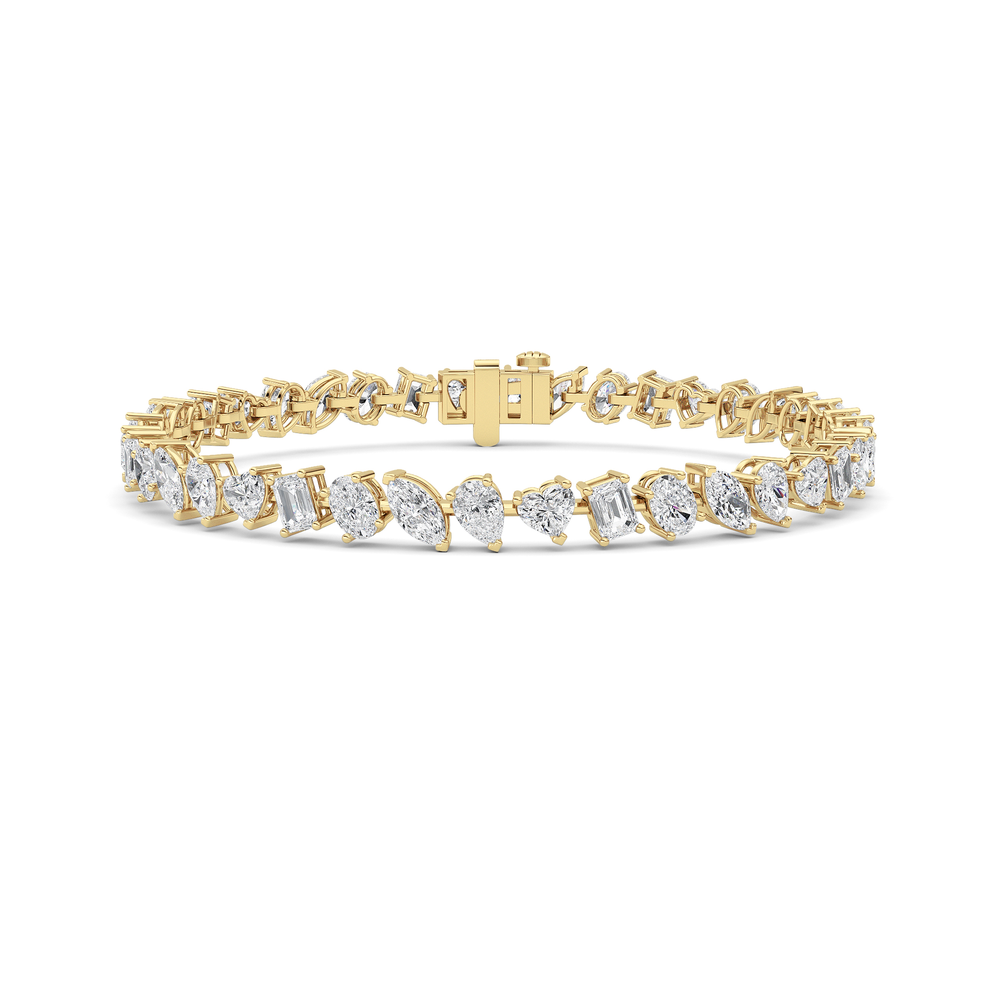 Mix Shaped Lab Grown Diamond (F/VS) Bracelet in 14K Gold
