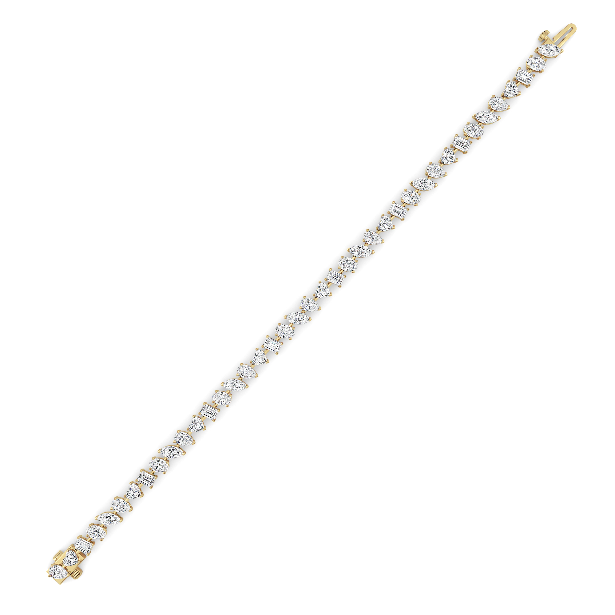 Mix Shaped Lab Grown Diamond (F/VS) Bracelet in 14K Gold