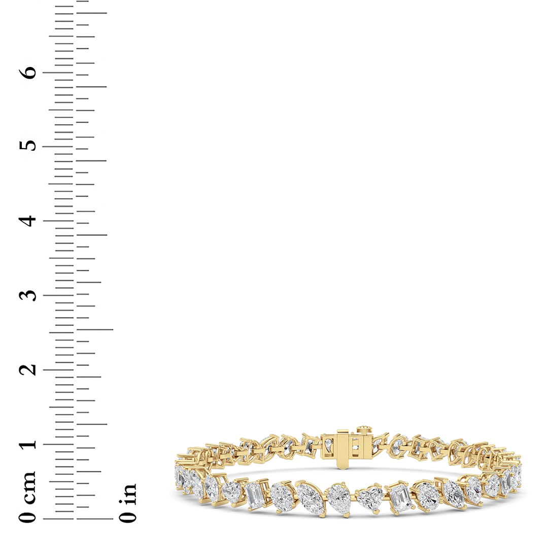 Mix Shaped Lab Grown Diamond (F/VS) Bracelet in 14K Gold