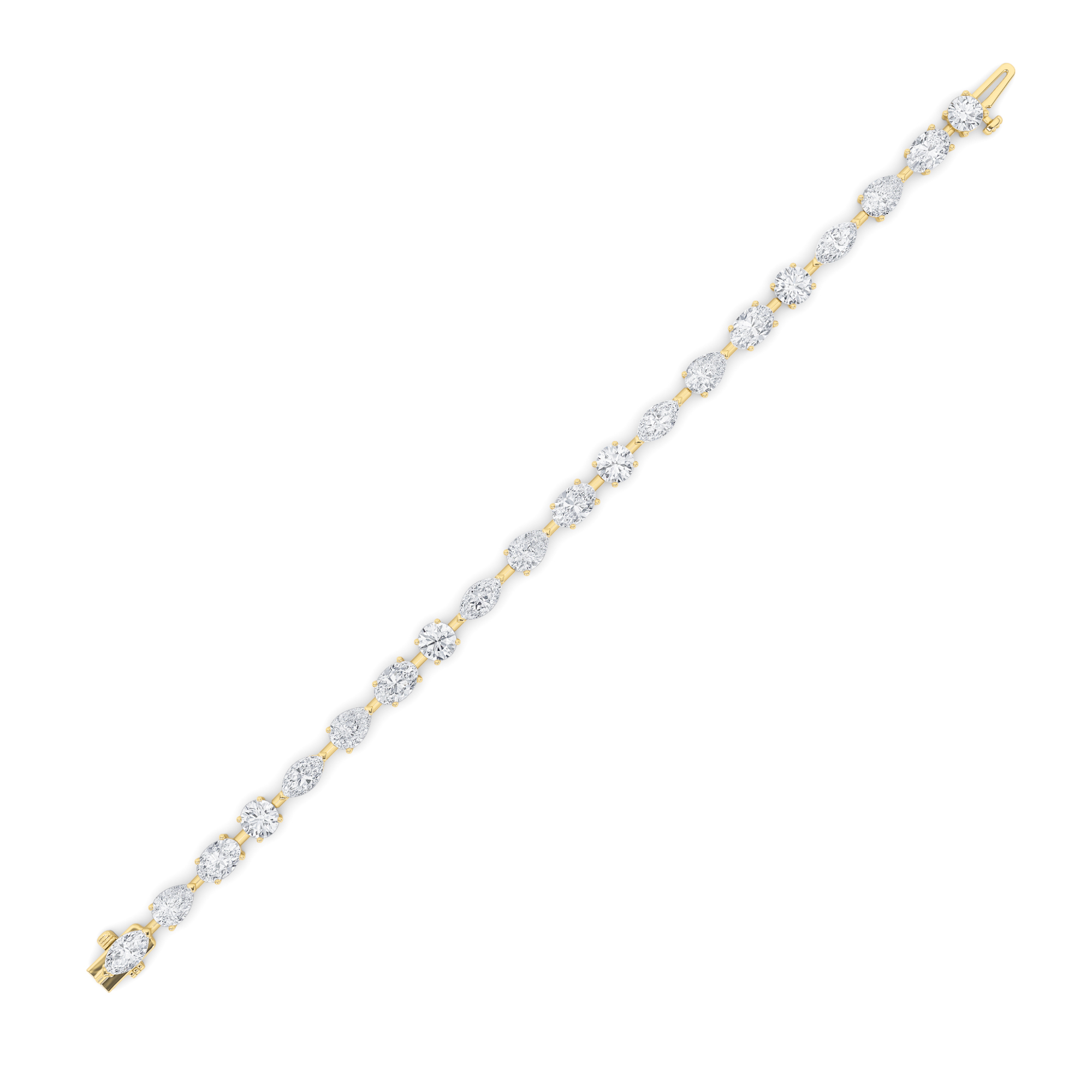 Mix Shaped Lab Grown Diamond (F/VS) Bracelet in 14K Gold