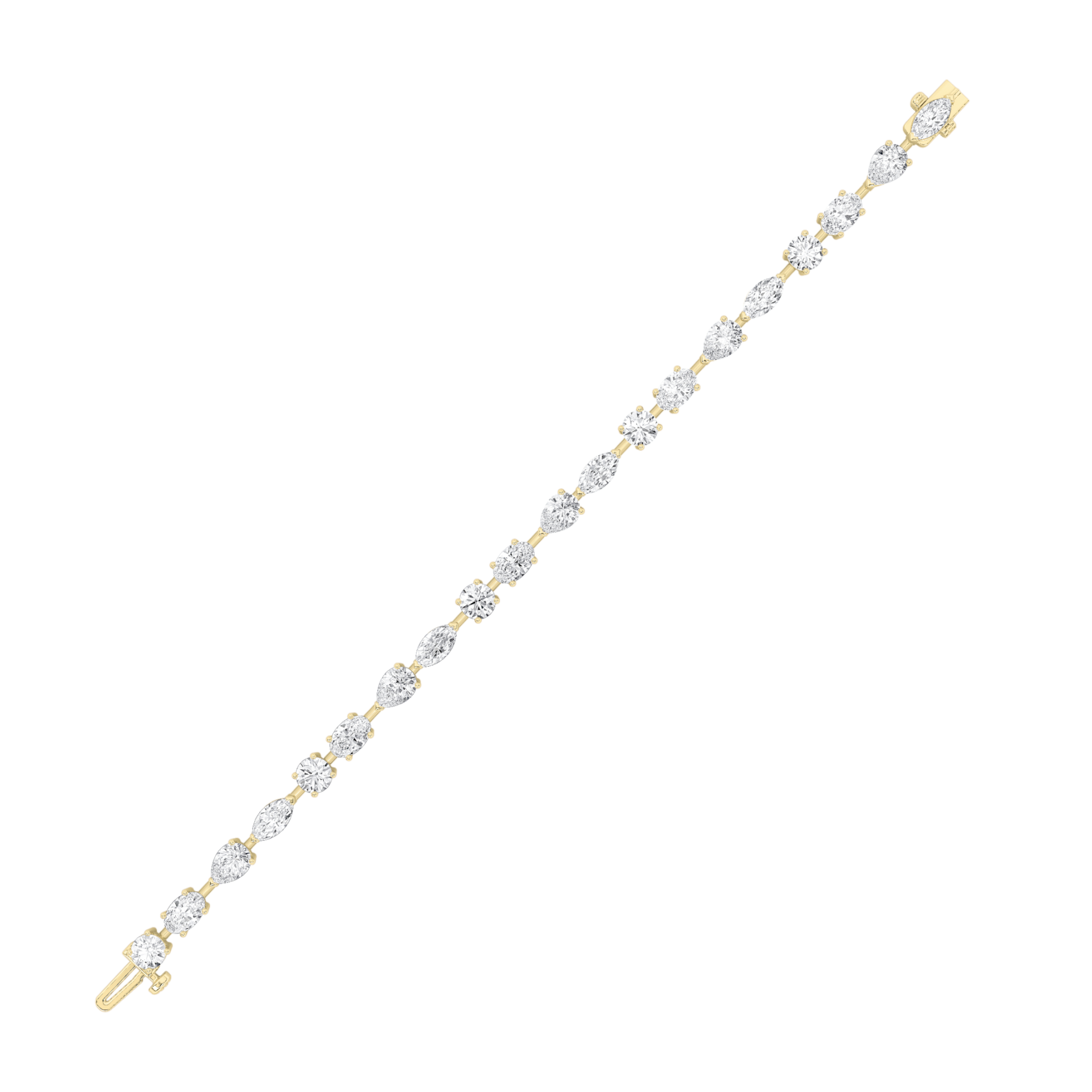 Mix Shaped Lab Grown Diamond (F/VS) Bracelet in 14K Gold
