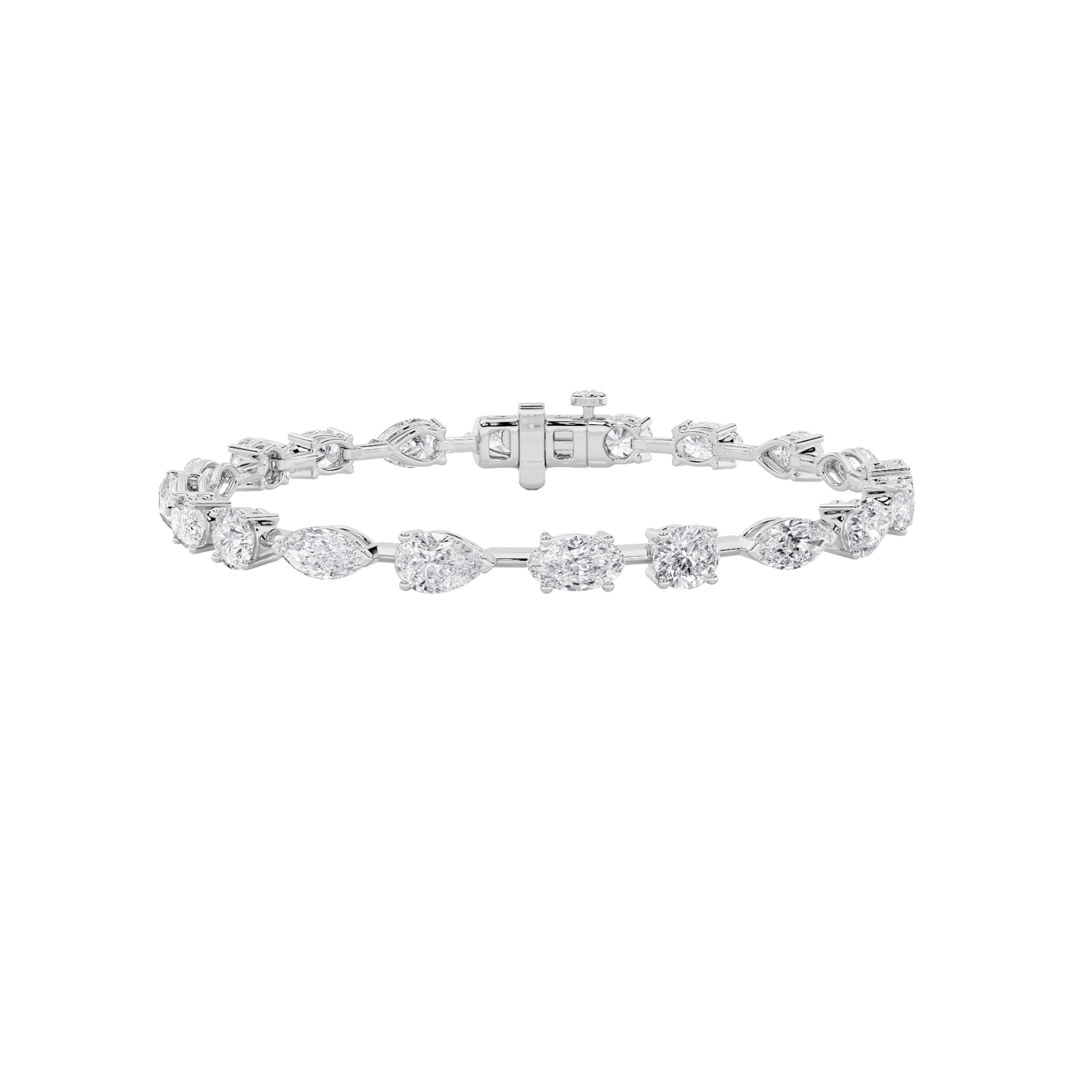 Mix Shaped Lab Grown Diamond (F/VS) Bracelet in 14K Gold