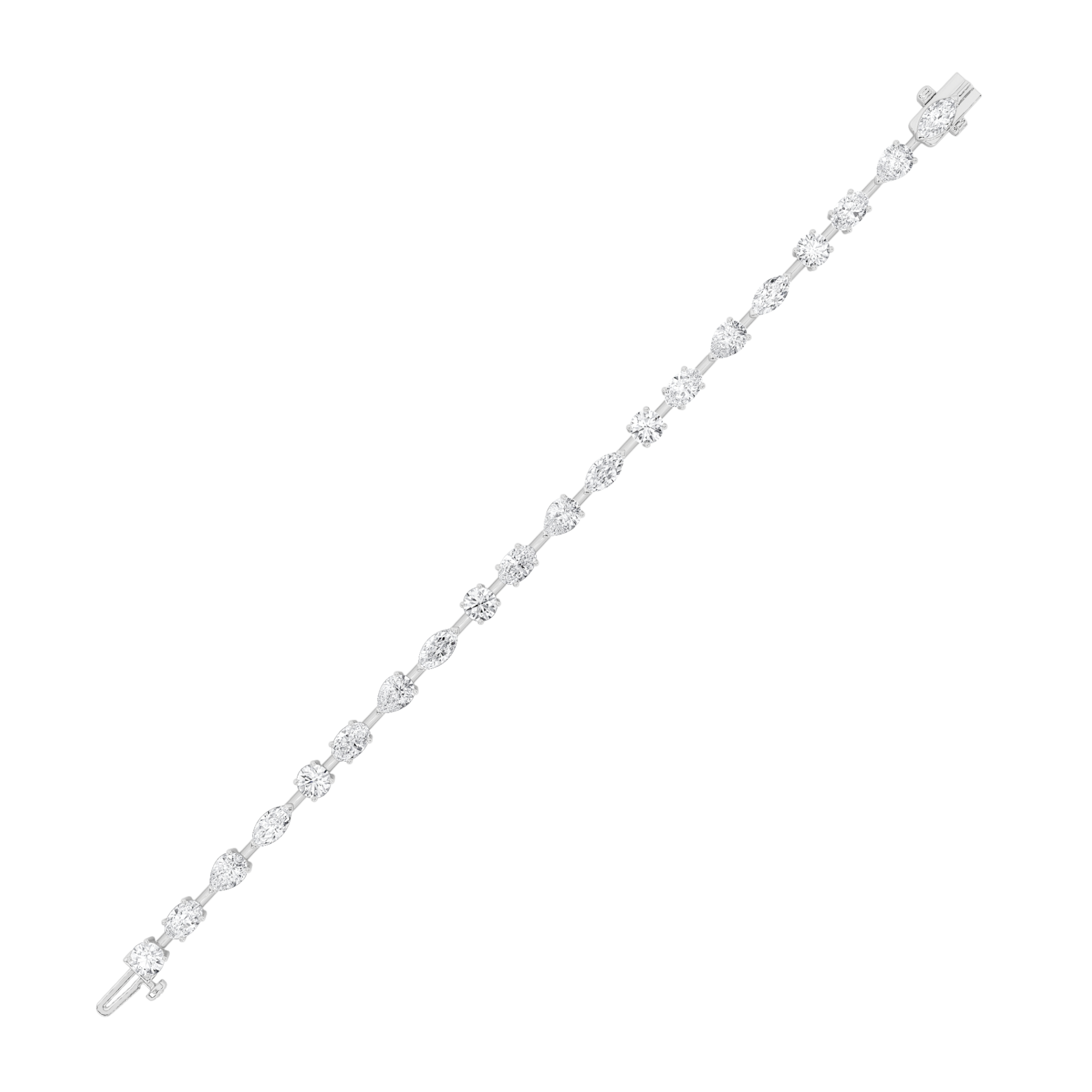 Mix Shaped Lab Grown Diamond (F/VS) Bracelet in 14K Gold