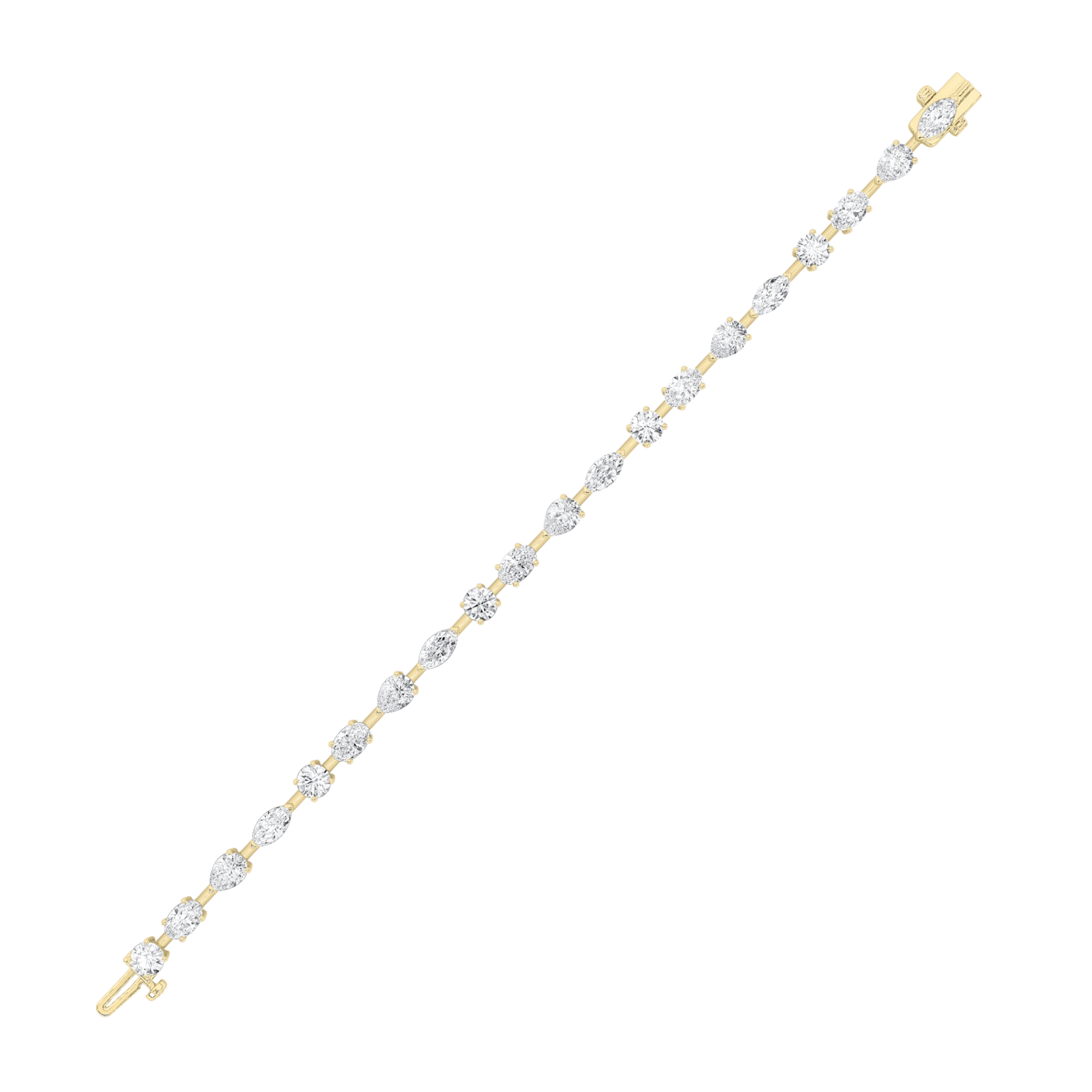 Mix Shaped Lab Grown Diamond (F/VS) Bracelet in 14K Gold