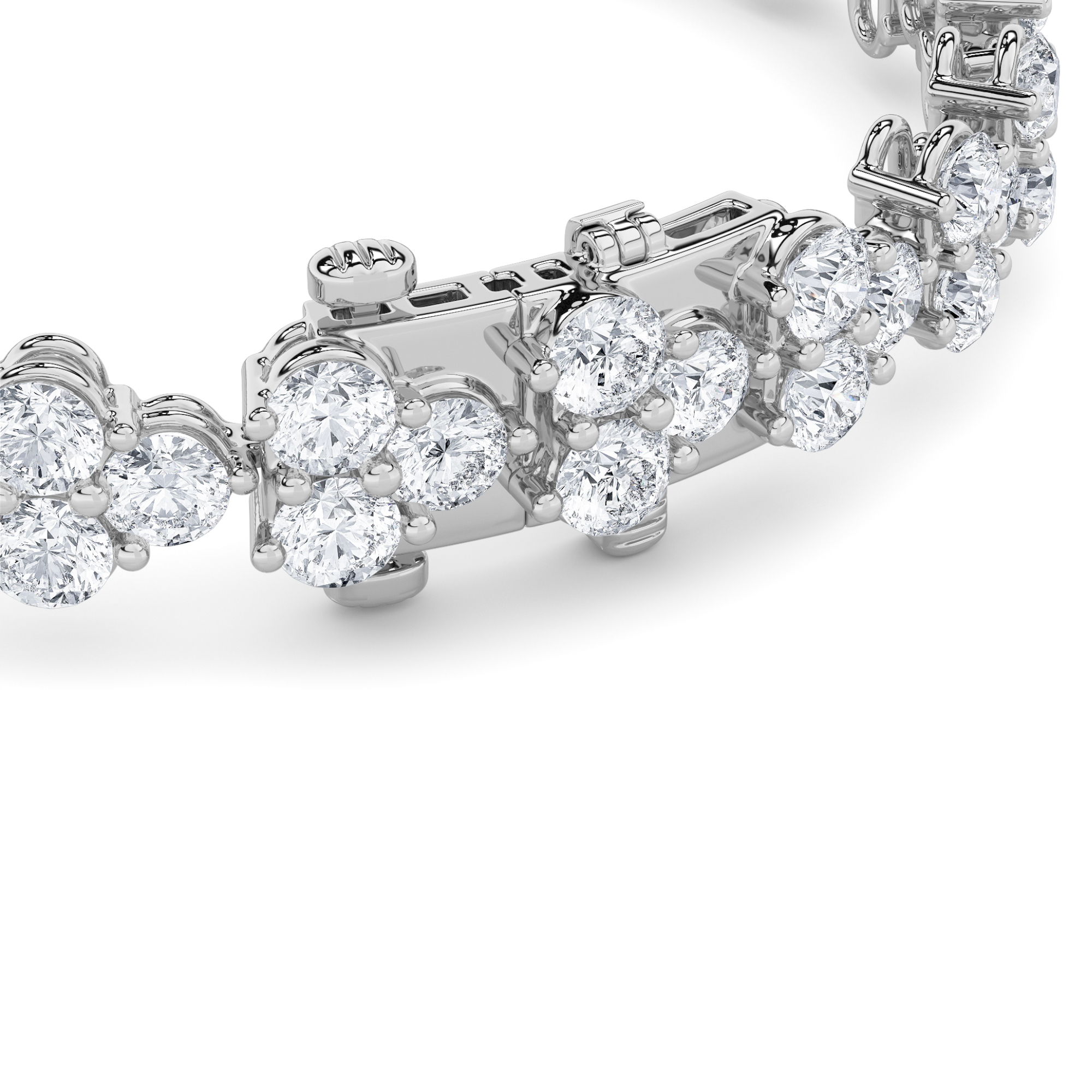 Round Shaped Lab Grown Diamond (F/VS) Cluster Bracelet in 14K Gold