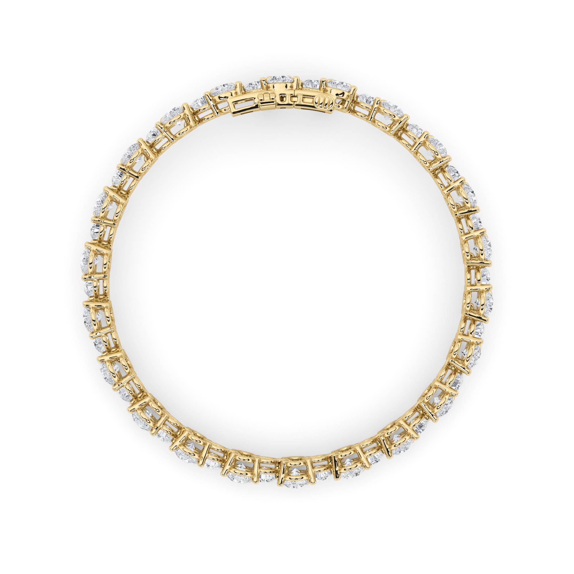 Round Shaped Lab Grown Diamond (F/VS) Cluster Bracelet in 14K Gold