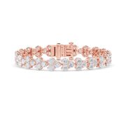 Round Shaped Lab Grown Diamond (F/VS) Cluster Bracelet in 14K Gold