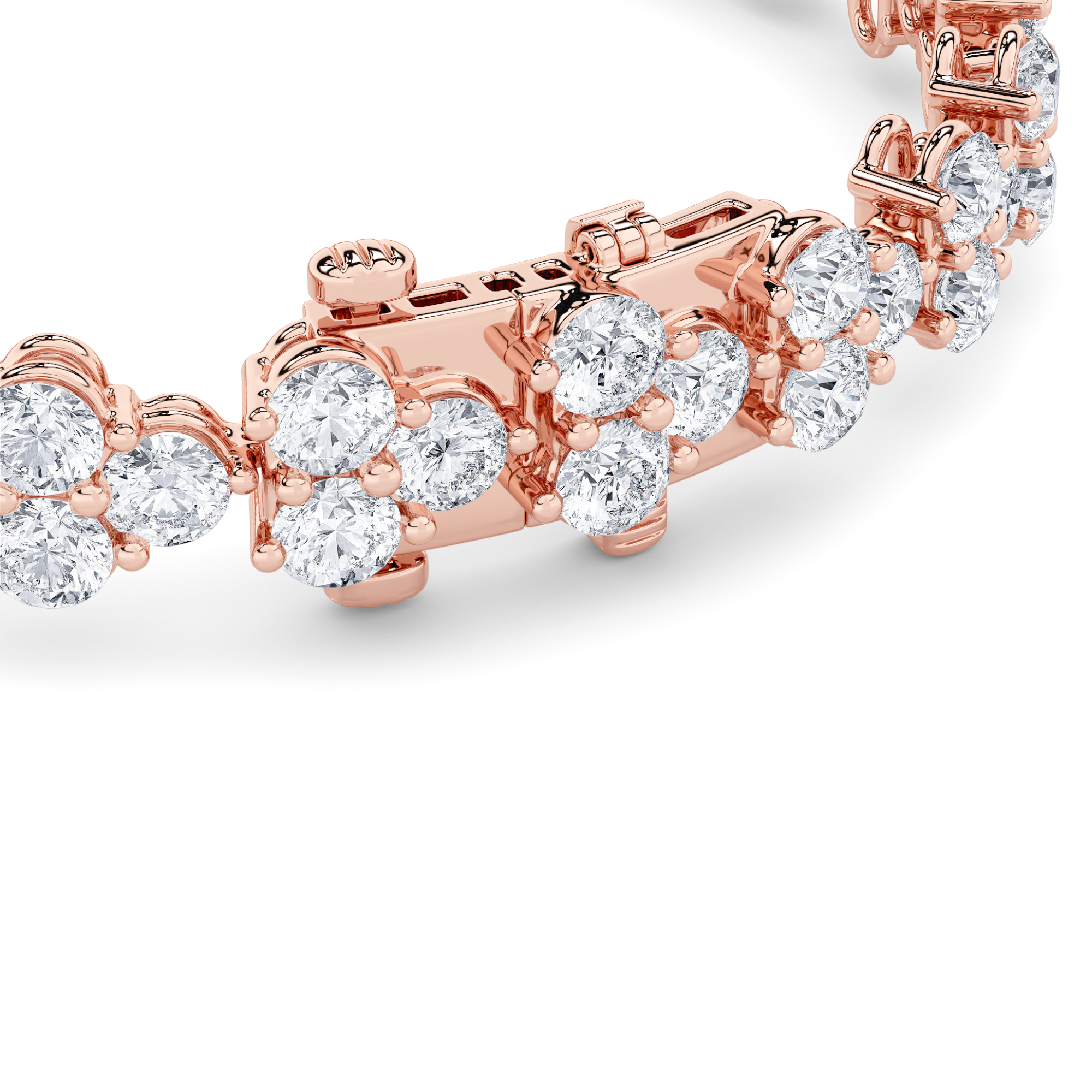 Round Shaped Lab Grown Diamond (F/VS) Cluster Bracelet in 14K Gold