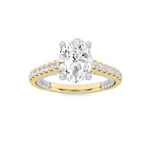 Oval Shaped Lab Grown Diamond (F/VS) Two Tone A...