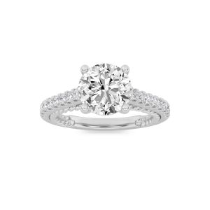 Round Shaped Lab Grown Diamond (F/VS) Two Tone ...
