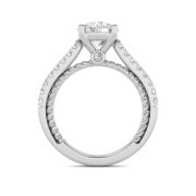 Round Shaped Lab Grown Diamond (F/VS) Two Tone Accented Rope Design Engagement Ring in 14K Gold