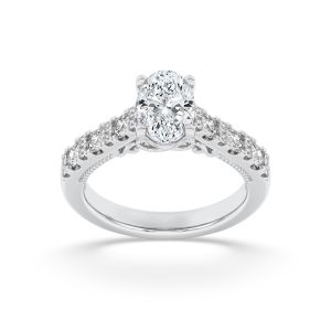Oval Shaped Lab Grown Diamond (F/VS) Accented M...