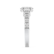 Oval Shaped Lab Grown Diamond (F/VS) Accented Milgrain Engagement Ring in 14K Gold