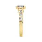 Oval Shaped Lab Grown Diamond (F/VS) Accented Milgrain Engagement Ring in 14K Gold