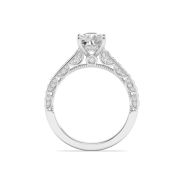 Elongated Cushion Shaped Lab Grown Diamond (F/VS) Accented Engagement Ring in 14K Gold